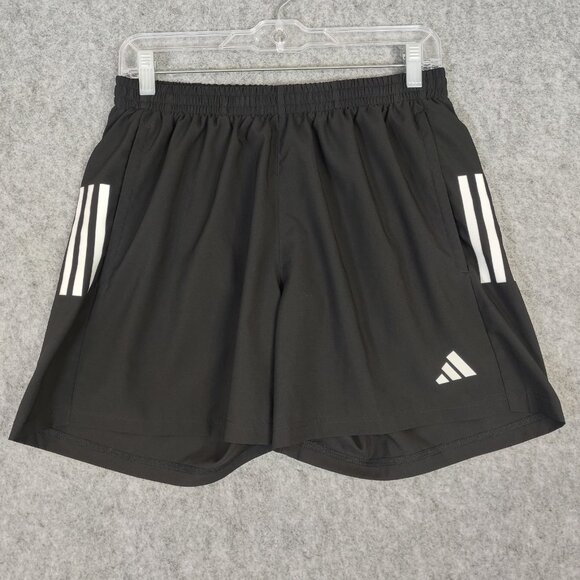 Adidas Men's Shorts Black Sz M 5" Own The Run 5 Athletic Back Zip Pocket Lined - Picture 2 of 16